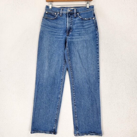 Madewell Jeans Womens 27  Petite Blue Perfect Vintage Straight Leg Mid Rise - Picture 1 of 12